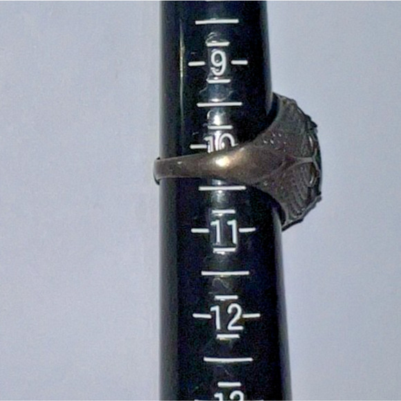 Vintage Sterling Silver Malachite Ring – Size 10.5 – Green Oval Stone – 8g - Picture 4 of 5